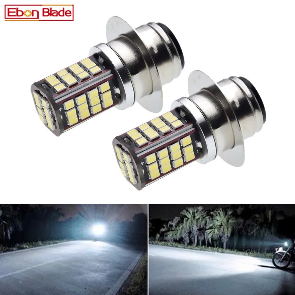 2Pcs Motorcycle LED Headlight Bulbs P36D 2835 56SMD Motor Motorbike High Low Beam Front Head Light White 6000K 6V 12V 24V 30V