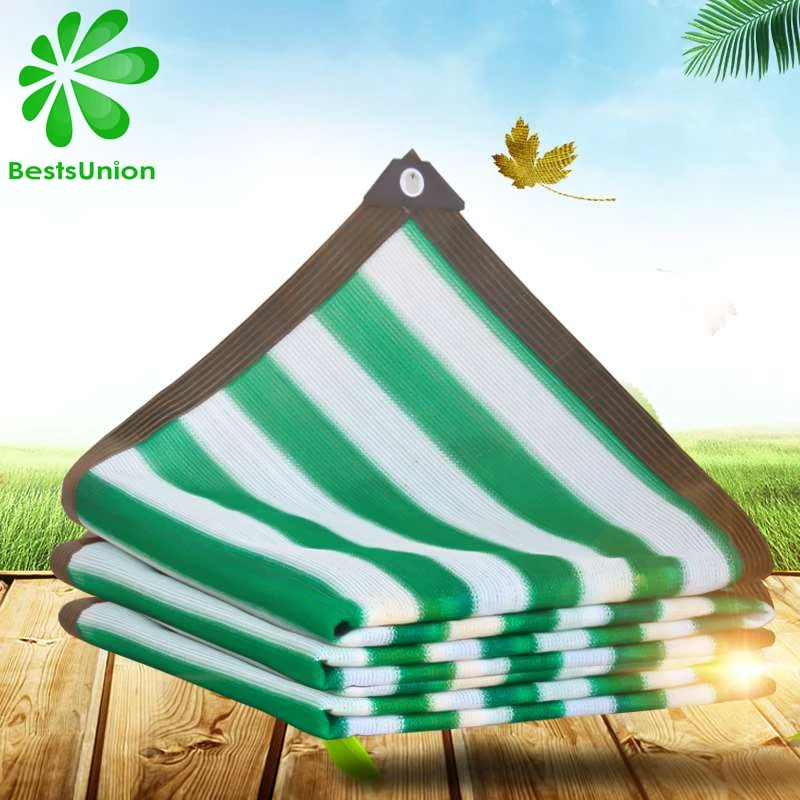 Grass Green Stripes Sun Shade Sail Balcony Courtyard Sun Shelter Outdoor Garden Protection Awning Summer Sunscreen