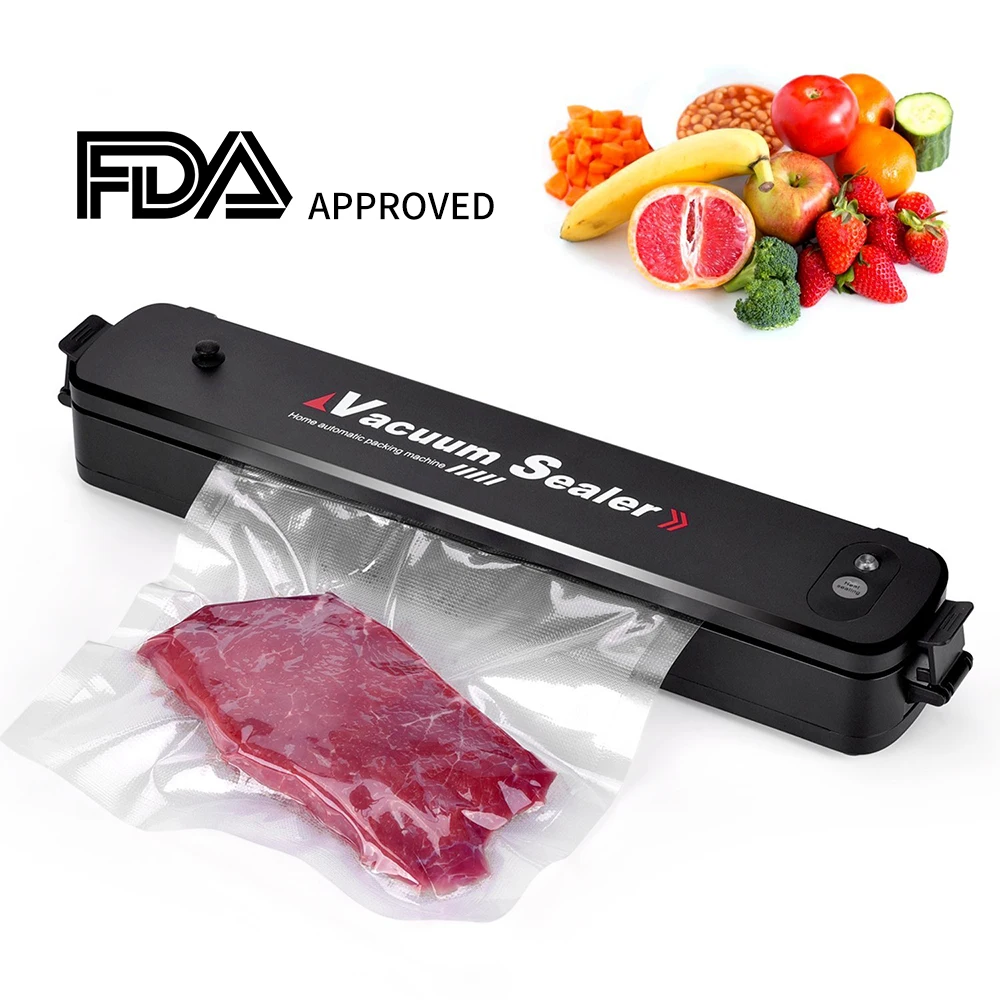 Food Vacuum Sealer Vacuum Bag Sealing Machine Electric Vaccum Pouch Packaging Machine Fish Fruit Meat Packer With 15pc Bags Free