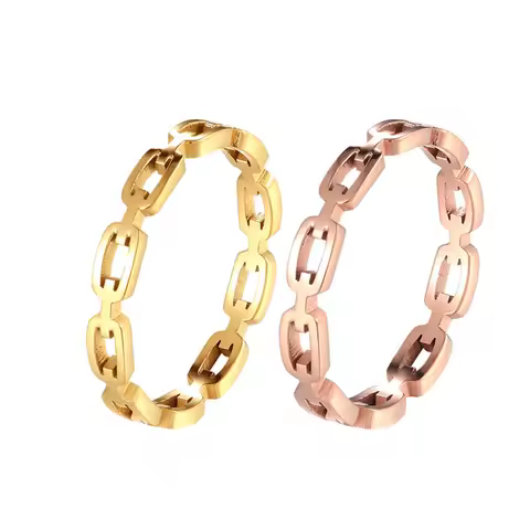 Chain Ring Stainless Steel Rings For Men Women's Rings Geometry Ring Finger Gold Silver Color Ring Set Women Jewelry Gift