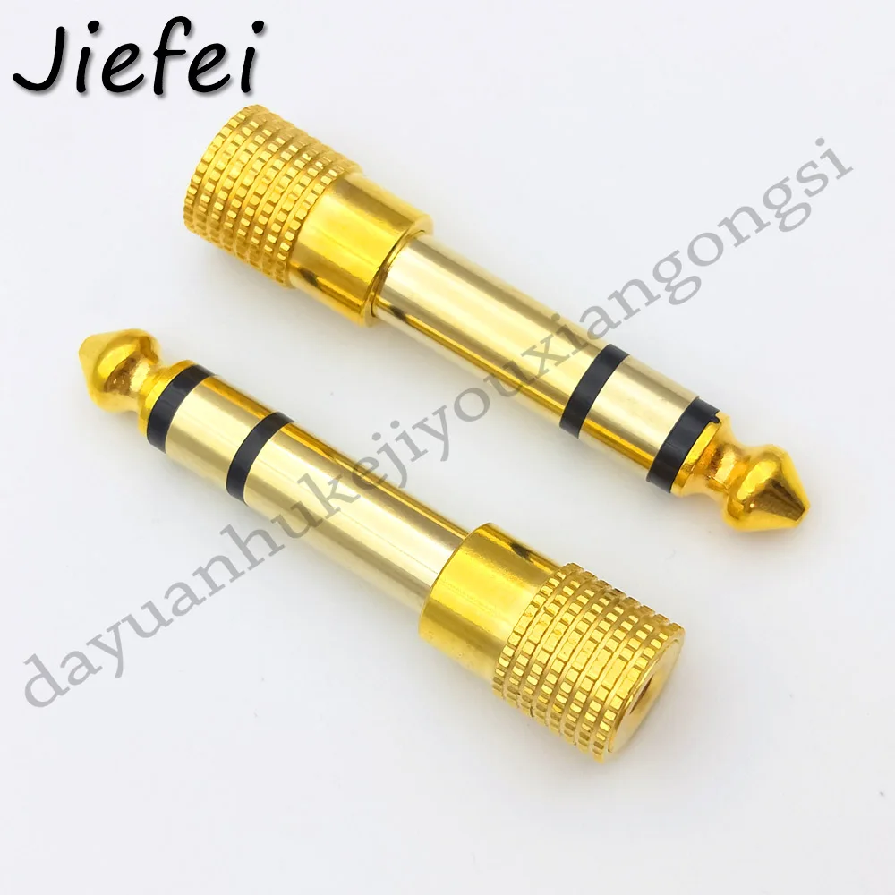 Imagem -03 - Banhado a Ouro Áudio 6.3 mm Macho Plug para 3.5 mm Fêmea Jack Aux Estéreo Trs Adaptador Novo 100 Peças