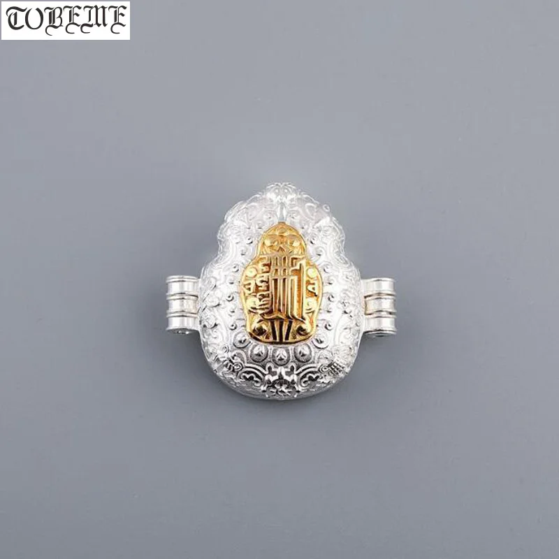 

925 Серебряная тибетская подвеска Gau тибетская Klachakra коробка Gau амулет буддийский символ Klachakra молитвенная коробка Подвеска