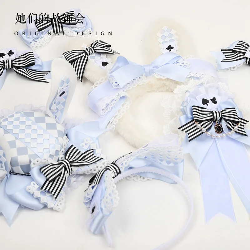 Lolita Süße Lolita Headwear Bowknot Haar Band Kawaii Mädchen Haar Zubehör Alice Lolita Haarnadel Kopfschmuck Frauen Lolita Stirnband