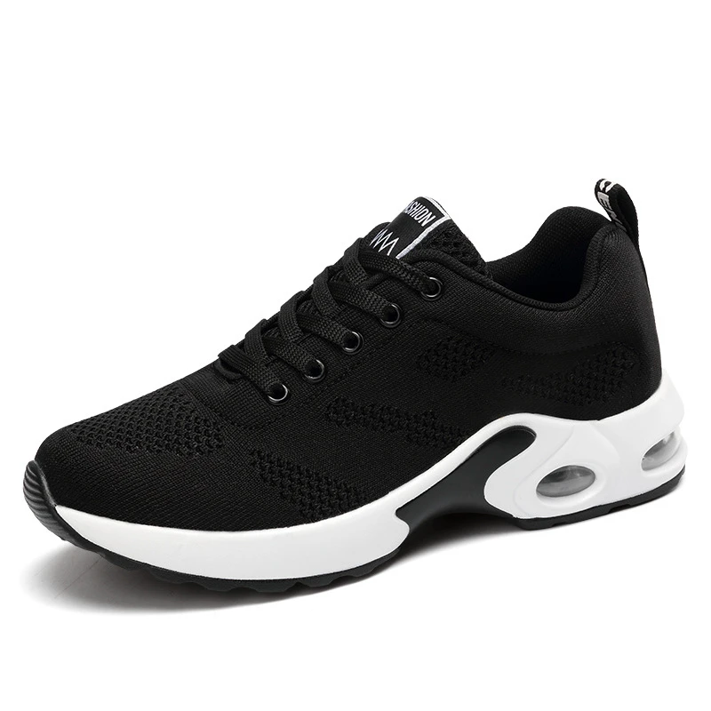 Fashion Women Lightweight Sneakers Ladies Air Cushion Tennis Trainers Female Casual Sports Shoes Breathable Black Platform Shoes