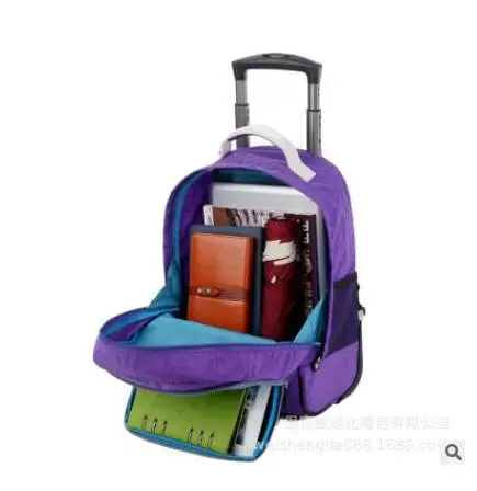 Bolsa de equipaje rodante para mujer, mochila de equipaje con ruedas, bolsas de viaje con ruedas, Maleta escolar con ruedas
