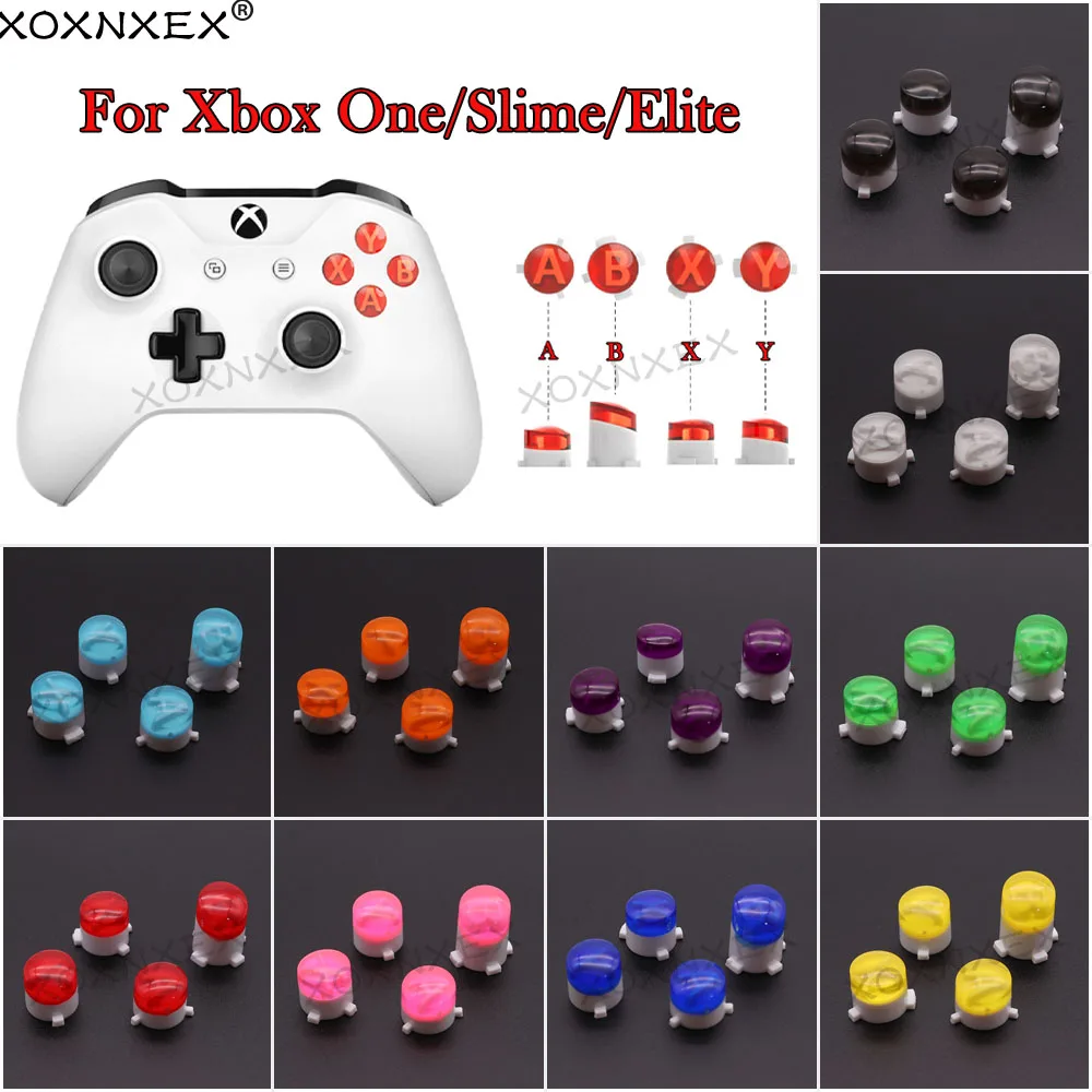 For Xbox One Controller ABXY Buttons Mod Kit For X BOX One Slim X box Elite Gamepads 10 Colors Transparent Repair Part