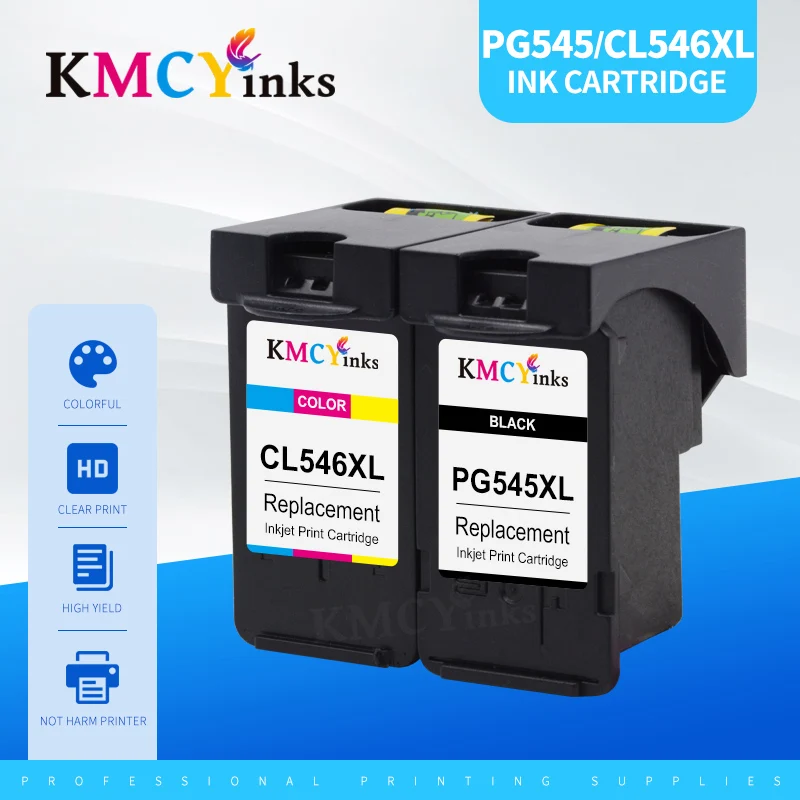 kmcyinks pg545 cl546 substituicao do cartucho de tinta para canon ts205 ts305 ts3150 ts3151 mg2400 mg2450 mg2455 mg2500 mg2540 impressora 01