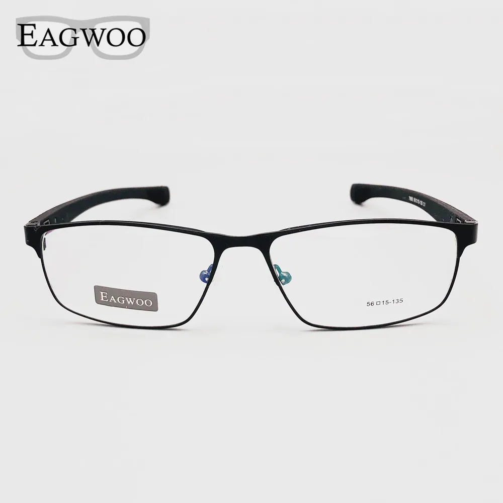 Gafas deportivas magnéticas para hombre, lentes de Metal con borde completo, montura óptica, gafas graduadas para miopía, patillas extensibles