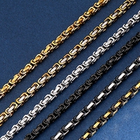 4/6/8mm Width Royal Box Chain Necklace For Men Male Stainless Steel Long Necklace Personalise Jewelry Boyfriend Gift