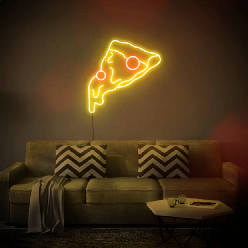 Custom Pizza Led Flex Transparent Acrylic Neon Sign Light Decor Wall Hanging  for Home Room Kitchen Restaurant Sale Shop