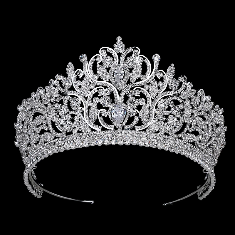 Crown Hadiyana Gorgeous Women Party Hair Jewelry Vintage Luxury Rhinestone Wedding Hair Accessories BC3801 Corona Princesa