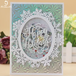 Alinacutle cięcie metalu Die Cut zagnieżdżanie owalna rama śnieżynka papier do scrapbookingu Craft do rękodzieła karty Album wykrojnik artystyczny Die