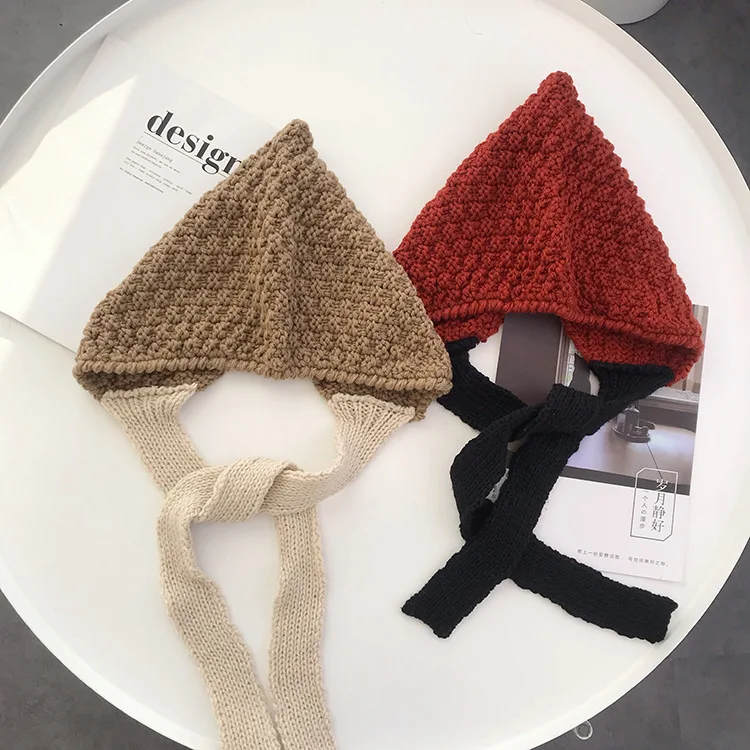 

Winter Women's Novelty Hat Fashion Japanese Ins Soft Sister Cute Color Matching Ear Protection Hat Autumn and Winter Knitted Hat