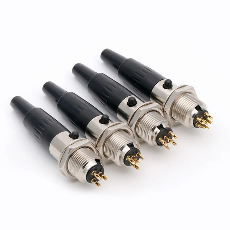 10sets Mini XLR 3 4 5 6 Pin Female Plug + Male Socket Small XLR Audio Microphone Connector MIC for Cable Soldering Straight