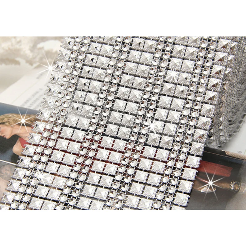 1 Yard Mesh Rhinestone Drill  Sparkling Diamond Mesh Wrap Rhinestone Ribbon Wedding Supplies Home Decoration DIY Accessories