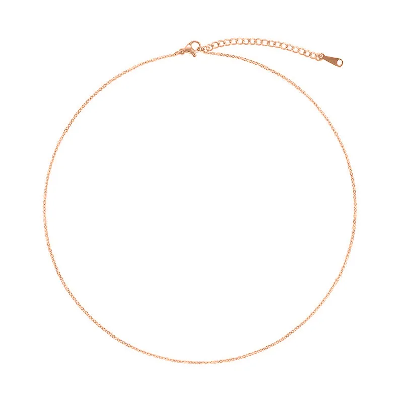 Gold-plated Rose-Gold Rhodium 46-51 Brass Chain For Necklace Makings Versatile Copper Fashion Choker Jewelry DIY Wholesale Gift