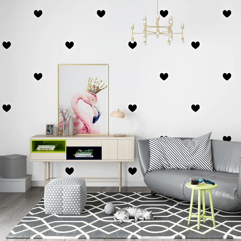 Loving Peint Modern Ins Papier Heart Shape Wall Papers Home Decor Pink Black Papel Contact For Living Room Bedroom Walls Mural