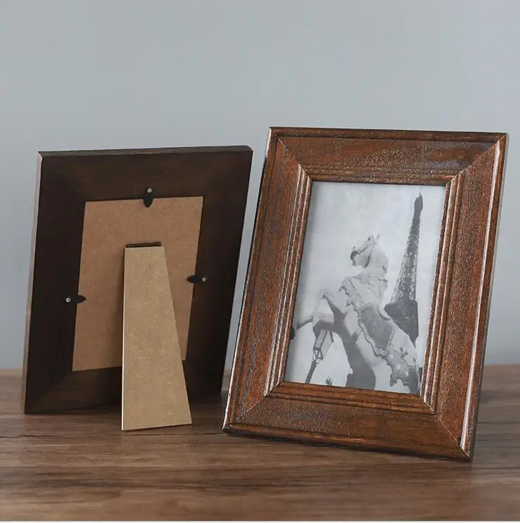 Vintage Nature Wooden Photo frame Table pictur frame Set American style Picture Frame Descktop decoration PhotoFrame