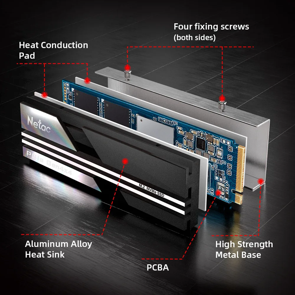 Top Netac NVMe SSD 500GB 1TB 2TB SSD M2 PCIe 4.0 x4 NVMe M.2 SSD Disk Hard Drive Internal Solid State Drives for ps5 pc