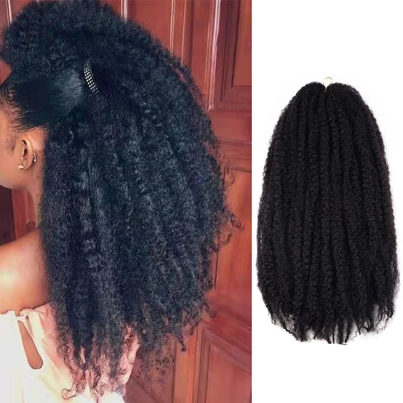 18inch 100g Afro Soft Kinky Marley Braids Hair Crochet Braids Hair Extensions For Women Synthetic Long Ombre Marley Twist Hair