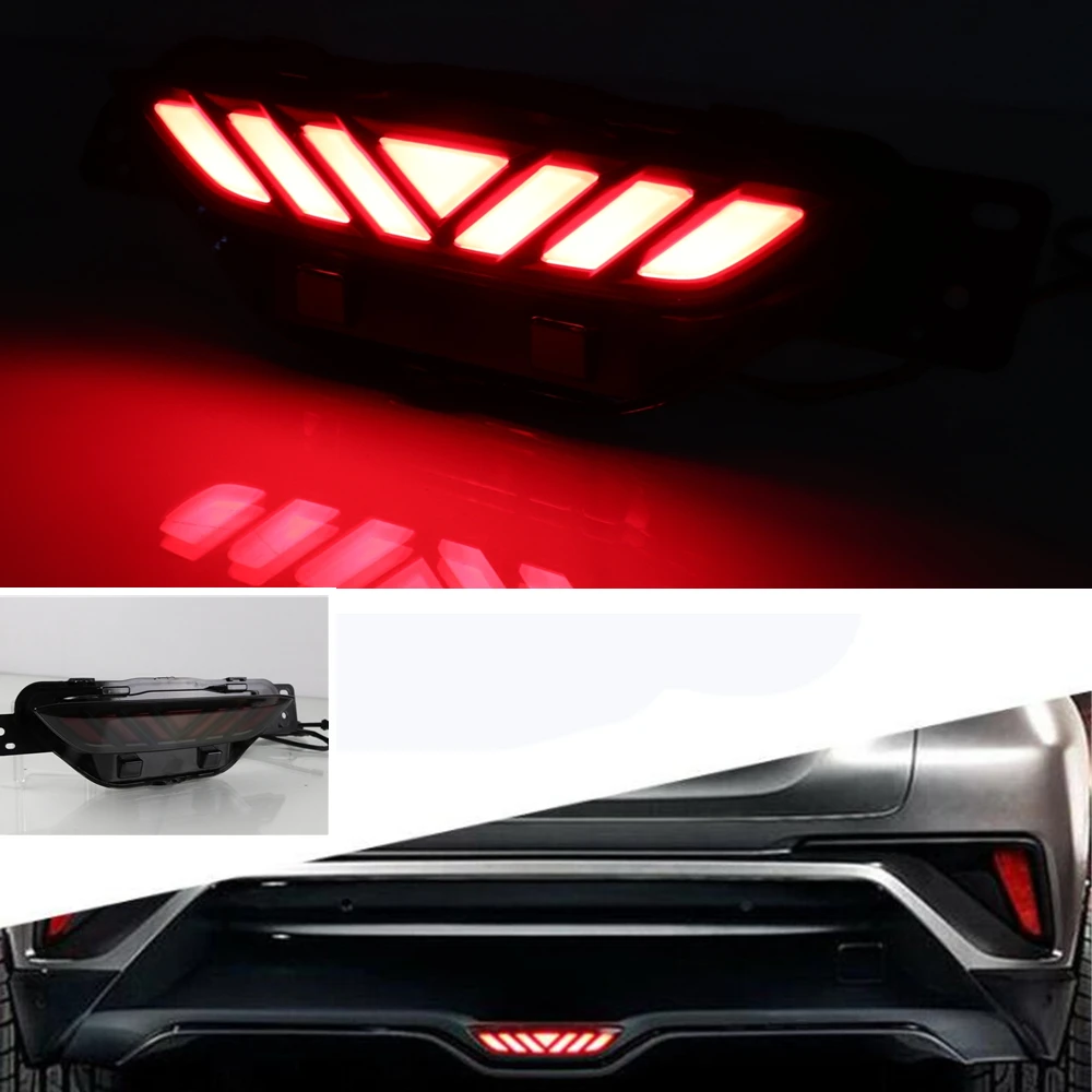 

For Toyota CHR C-HR 2016-2019 Smoked Lens LED Rear Brake Light Bumper Indicator Fog Lamp Tail Signal Function Stop Foglight Bulb