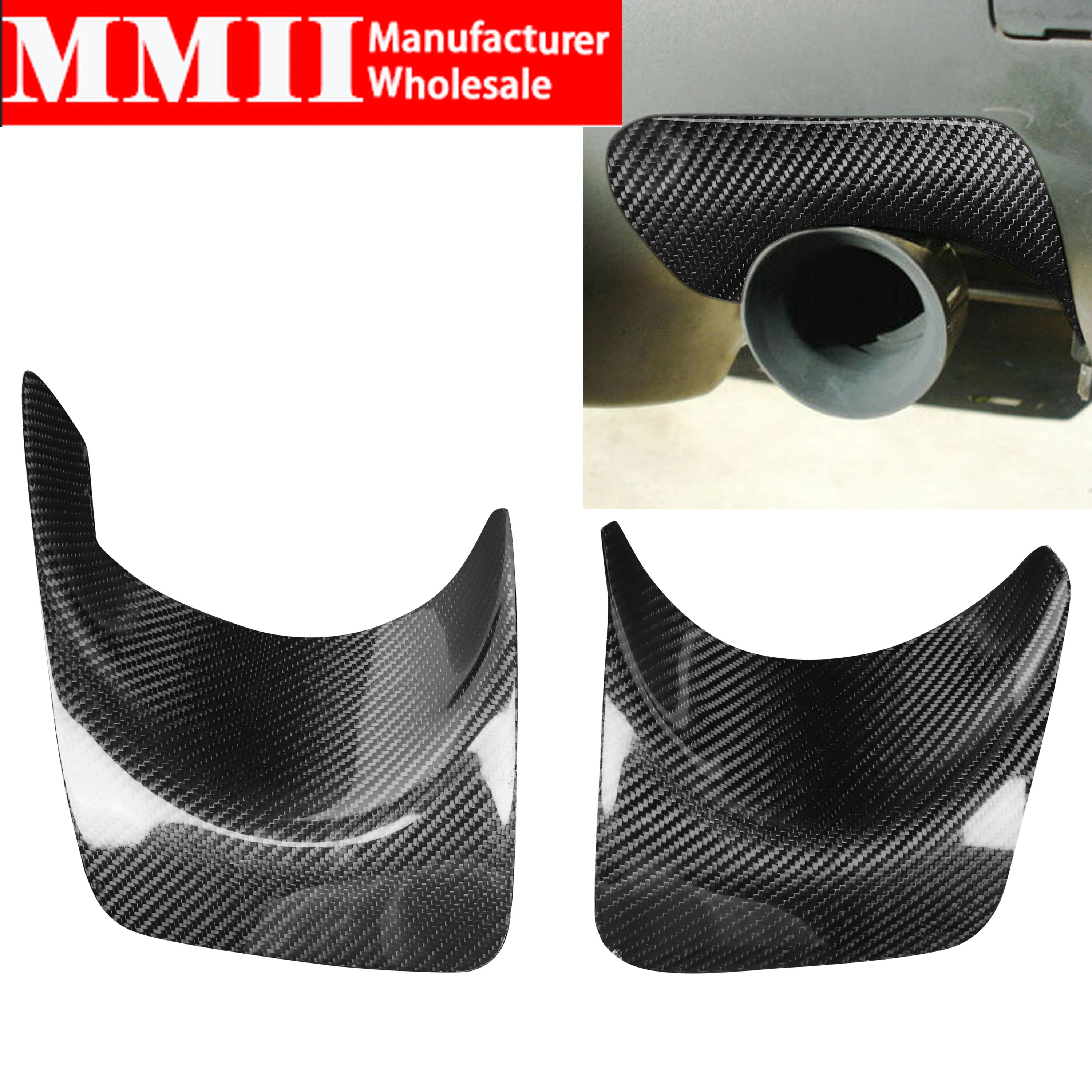 For Mitsubishi Lancer Evolution EVO X MR Carbon Fiber Exhaust Heatshield Envelope Cover Trim Rear Bumper Car Tuning Accessories