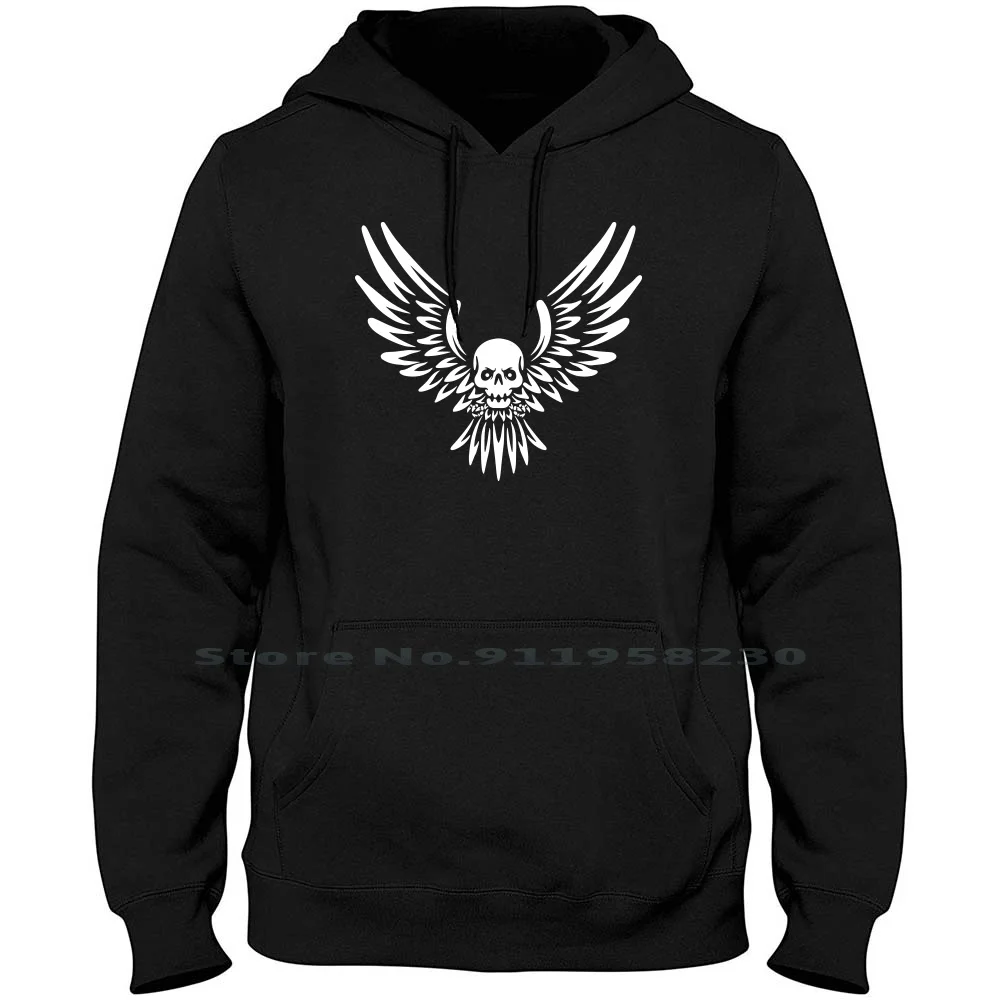 Flying Skull Men Women Hoodie Sweater 6XL Big Size Cotton Outdoor Flying Skull Lying Ying Wing Door Bird Dark Bone Yin One