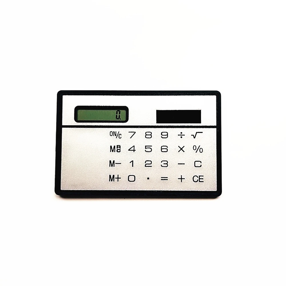 1PC nuovo calcolatrice solare portatile Mini formato carta di credito ultrasottile calcolatrici tascabili solari a 8 cifre per Office School muslimah