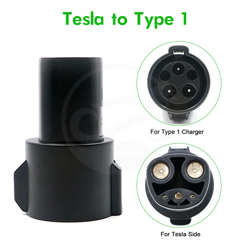 Type 1 to Tesla Adaptor 60A Electric Vehicle EV Charger Adaptor SAE J1772 Tesla Use For Tesla Cars Charging