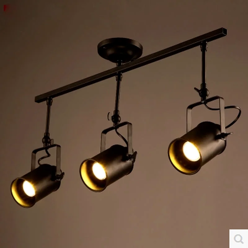 

vintage Loft Ceiling Light 1/2/3/4 heads creative loft track lamp cloth shop coffee bar light clothing TV bar backdrop lamp
