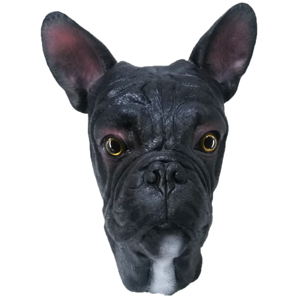 French Bulldog Mask Full Head Deluxe Latex Dog Animal Masks Fancy Dress Costume