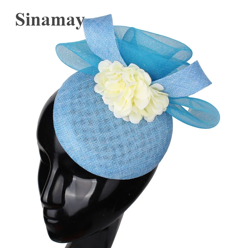 Lavender Flower Women Fascinator Hat Cocktail Millinery Church Headband Elegant Fancy New Headpiece Nice Show Party Mesh Caps