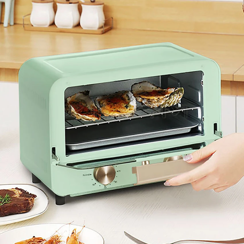 Electric Small Oven 12L Multi-Function Stainless Steel Mini Baking Oven with Timer Adjustable Temperature Toaster Pizza Oven