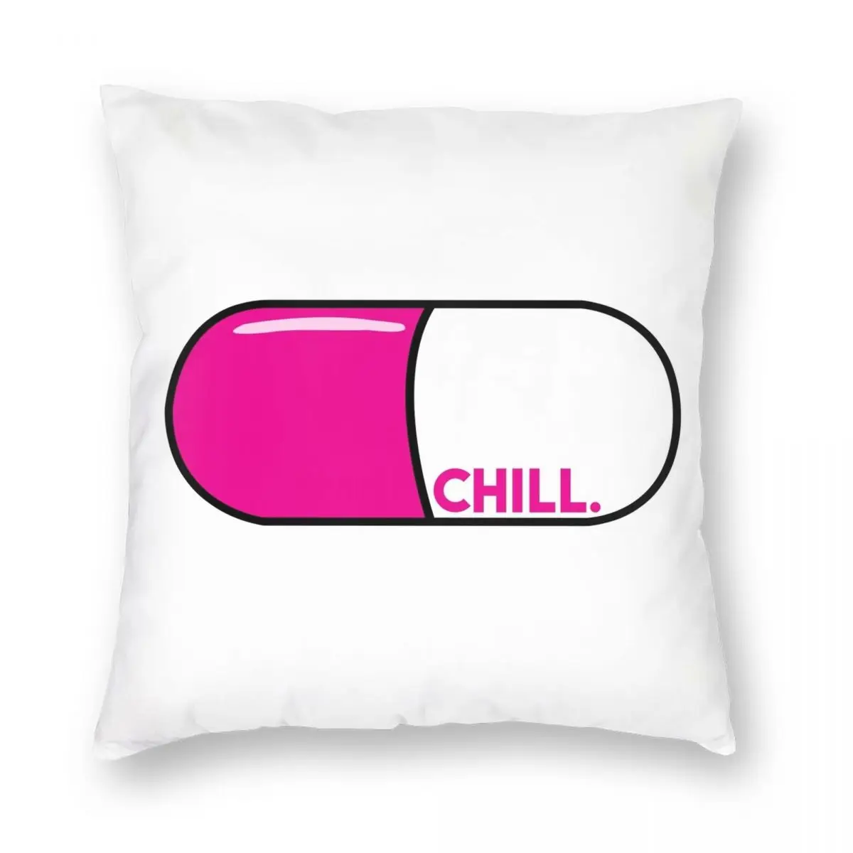 Chill Pill Square Pillowcase Polyester Linen Velvet Printed Zip Decor Pillow Case Sofa Cushion Cover Wholesale 18