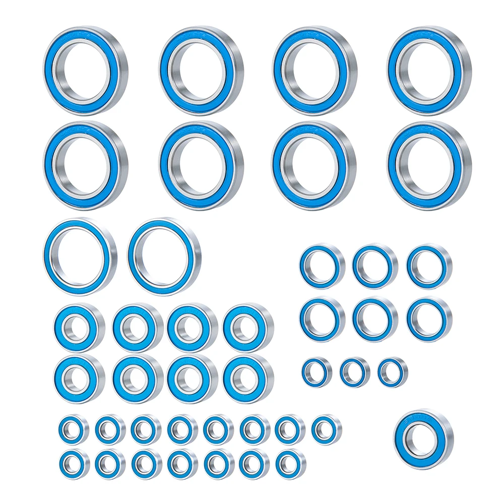 YEAHRUN 43PCS Ball Bearing Kit for UDR Pro-Scale Unlimited Desert Racer #85076-4 Blue Rubber Sealed Bearing Parts