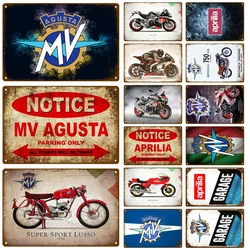 Mv Agusta Aprilia Plaque Metal Vintage Tin Sign Shabby Chic Decor Metal Signs Vintage Bar Decoration Metal Poster Metal Plate