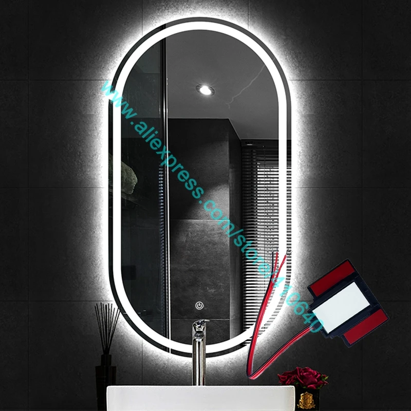 AC 220V 20 Pieces Light Mirror Touch Switch Bathroom Smart Mirror Switch LED Touch Controller On LED Mirror For Hotel Bathroom