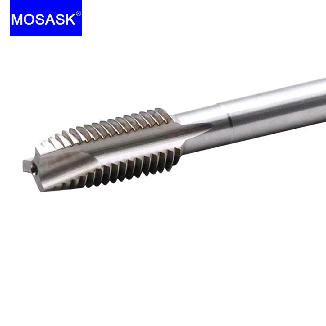 MOSASK 1pc M2 M4 M8 M16 M10 M12 CNC JIS PO CNC JIS Extrusion Straight Spiral Flute Groove Through Blind HSS Machine Screw Taps