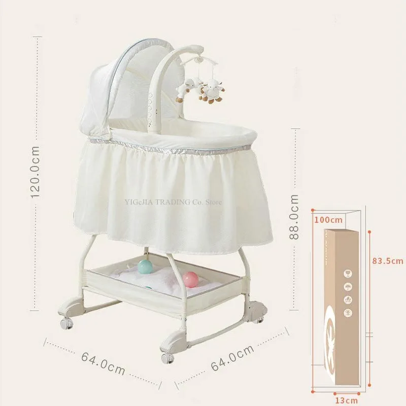 Multifunctional Cute Newborn Baby Crib, Portable Travel Crib, Sweet Beginnings Bassinet, Foldable Baby Cradle Bed