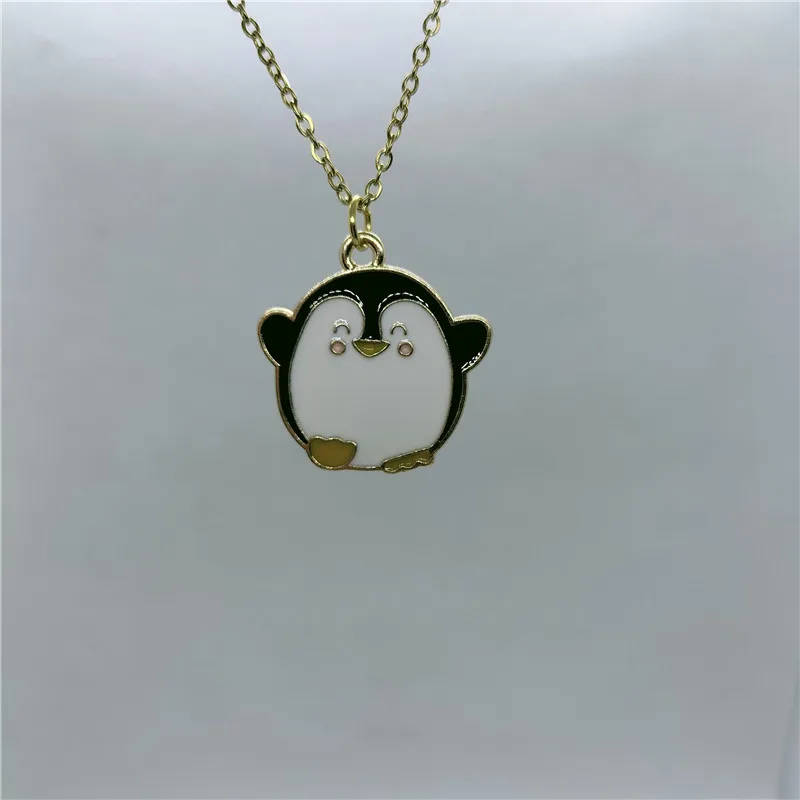 

Yungqi Chic Cartoon Penguin Pendant Necklace Enamel Charm Animal Bird Necklaces For Women Girls Kids Chain Jewelry Xmas Gifts