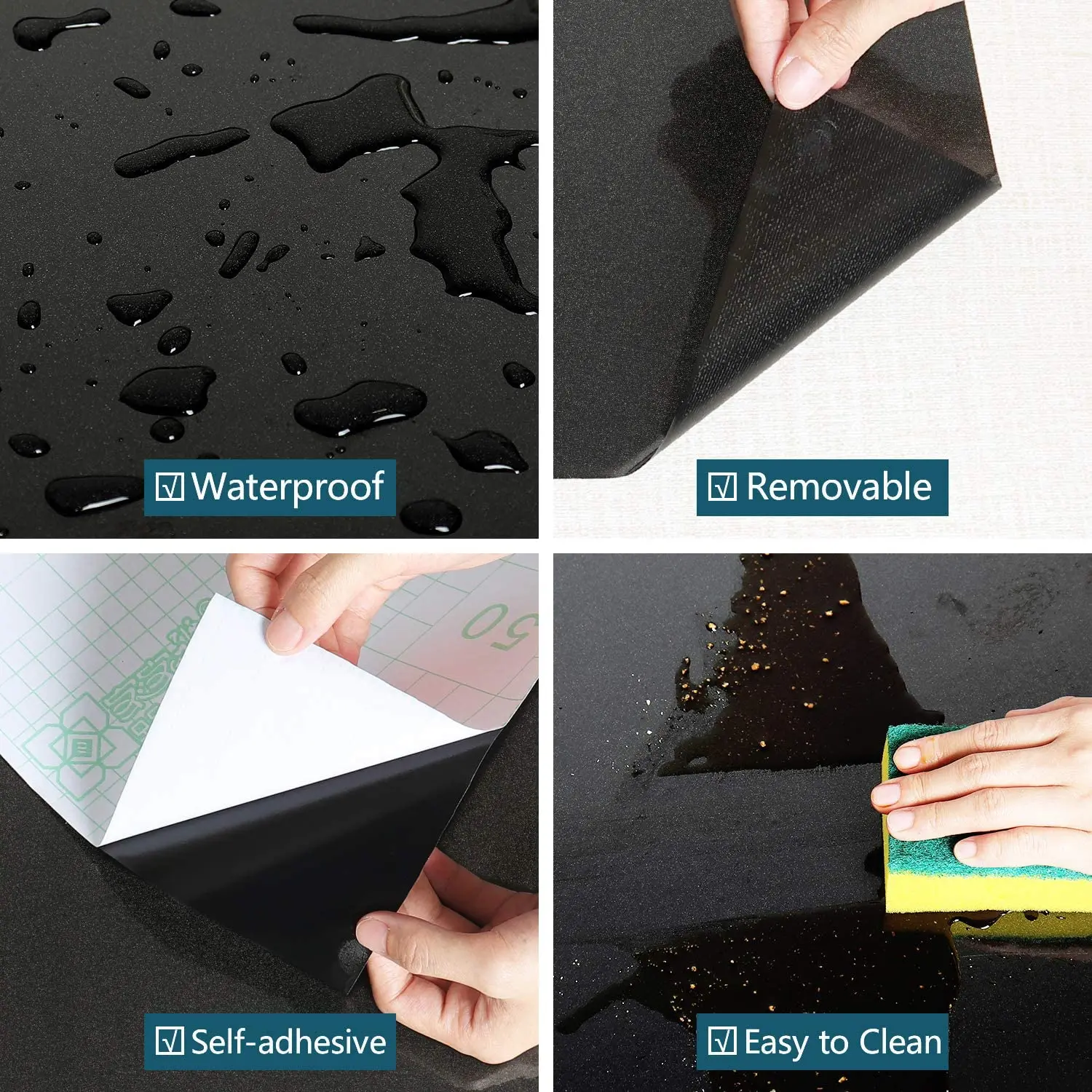 Glitter Schwarz Kontaktieren Papier für Arbeitsplatten Schwarz Schälen und Stick Tapete Selbst-Adhesive Wasserdicht Abnehmbare Vinyl Wand Papier