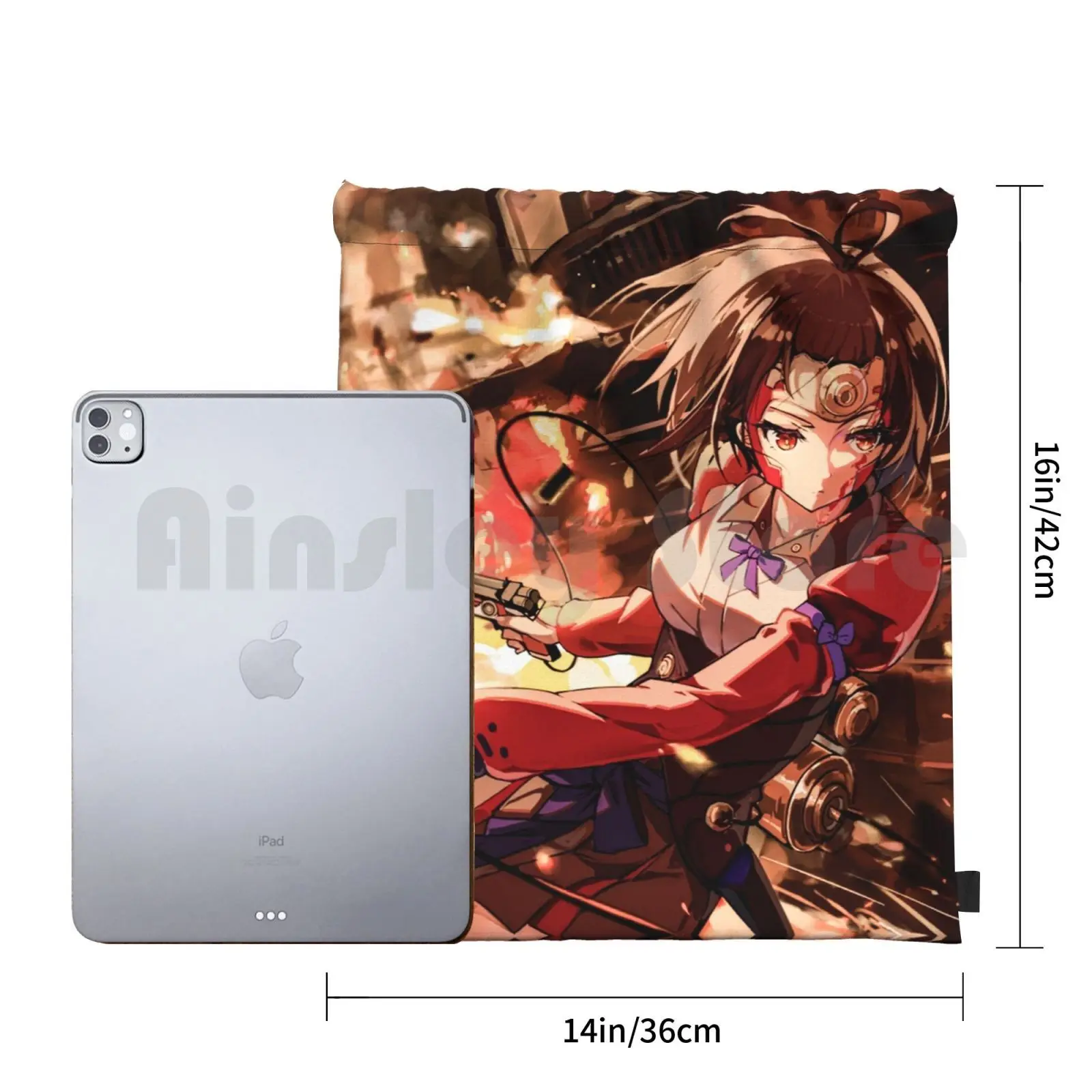 Mochila Mumei-Kabaneri, bolsa con cordón, bolsa de gimnasio para montar, escalar, Kabaneri Mumei, Anime Manga Aimer, lindo combate Kawaii para niñas