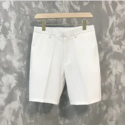 2023 new five-point pants men's summer trend casual 5 points mid pants wild youth loose white suit shorts bermuda masculina