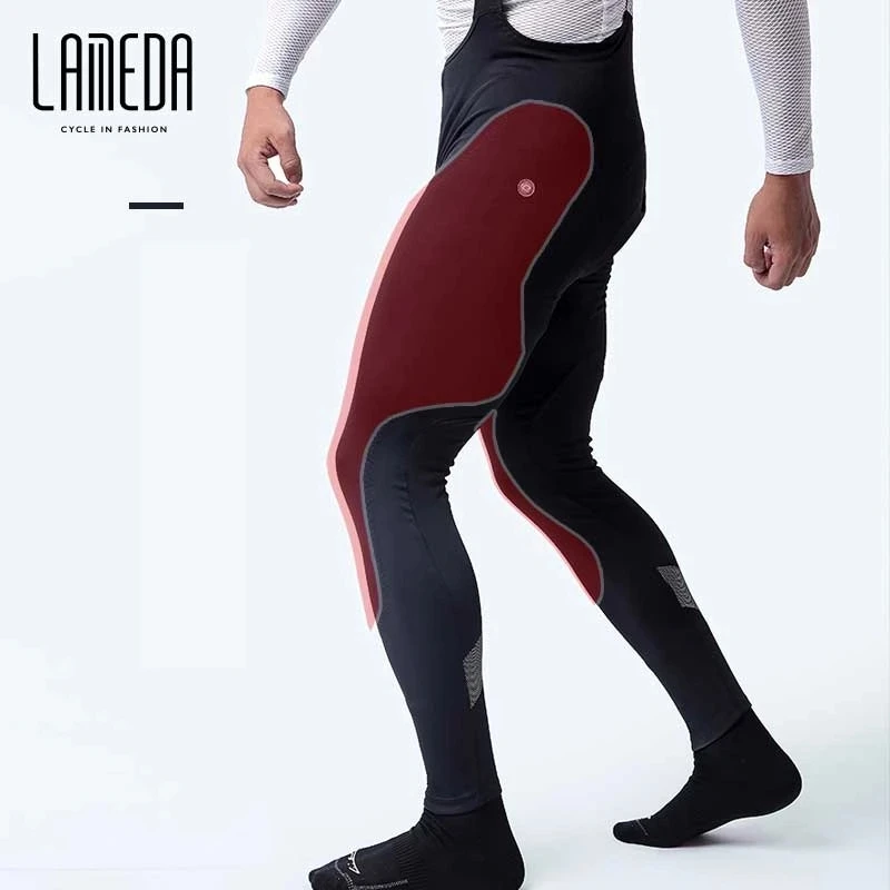 LAMEDA  Italian double arrow backpack cycling pants autumn and Winter Fleece warm men's road cycling pants