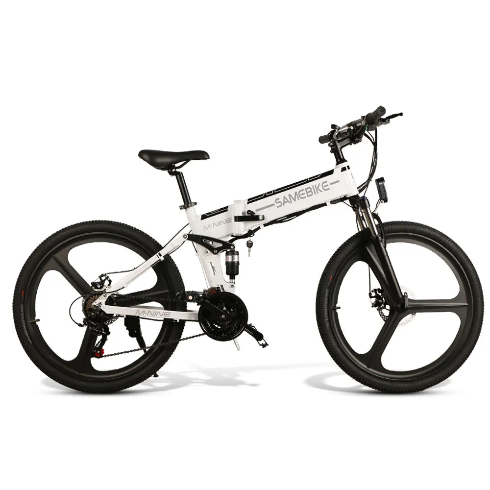 EU Stock Samebike LO26 Mountain Electric Bicycle 30km/h 48V 10.4AH 500W Smart Foldable E-Bike 26'' Moped Electric Bike New Wheel