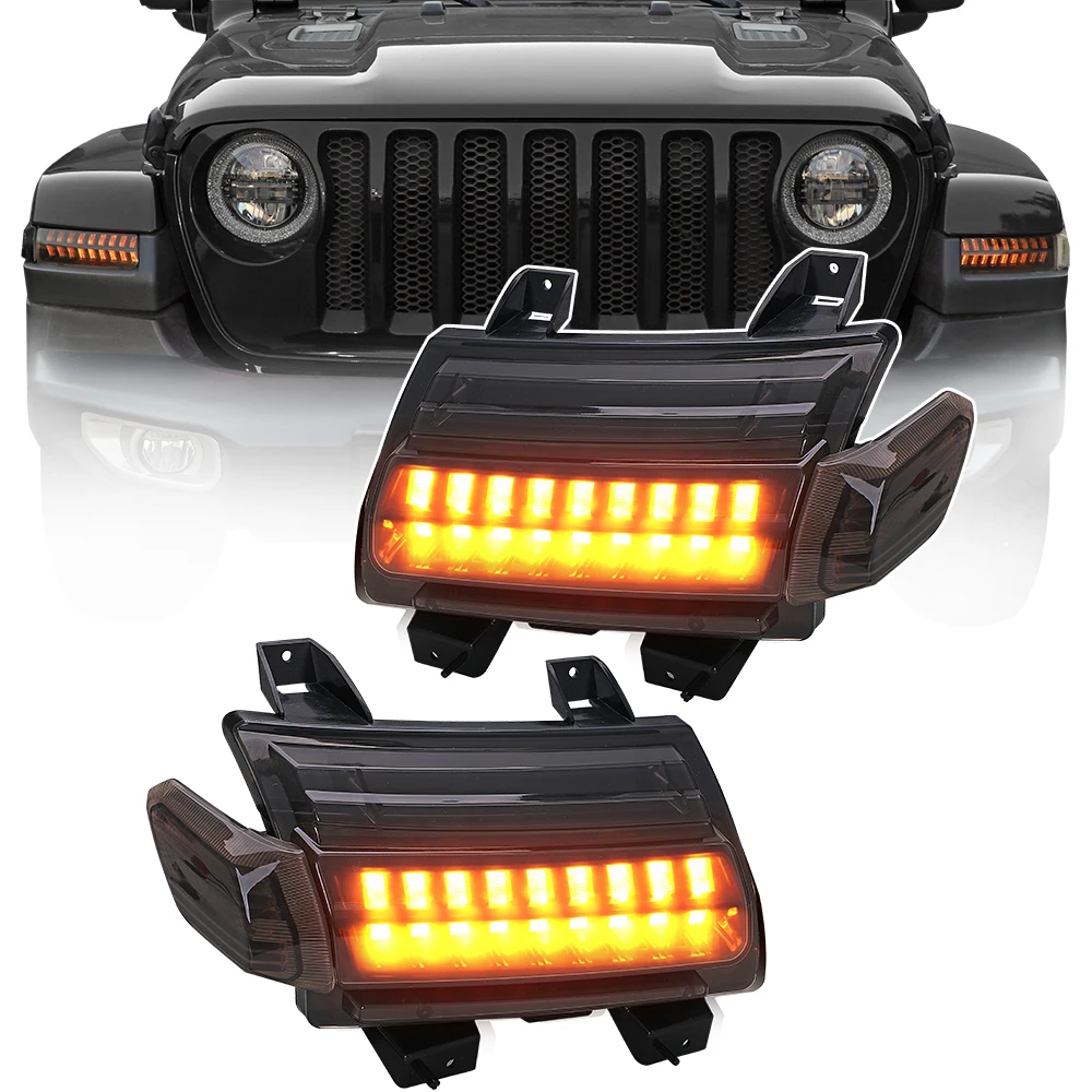 New Streaming Turn Signal Light Kit Fender Flares Lamps for Jeep JL