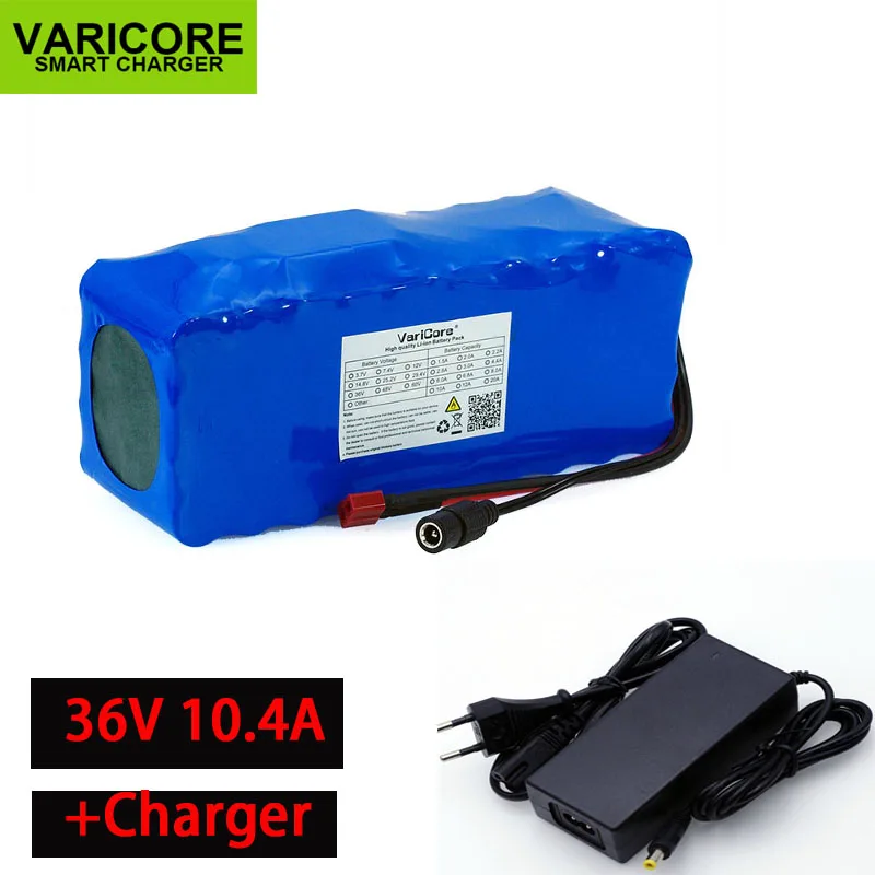 36V 12Ah 10A 10.4ah 18650 Lithium Battery pack 12000mAh Motorcycle Electric Car Bicycle Scooter with BMS+ 42v 2A Charger