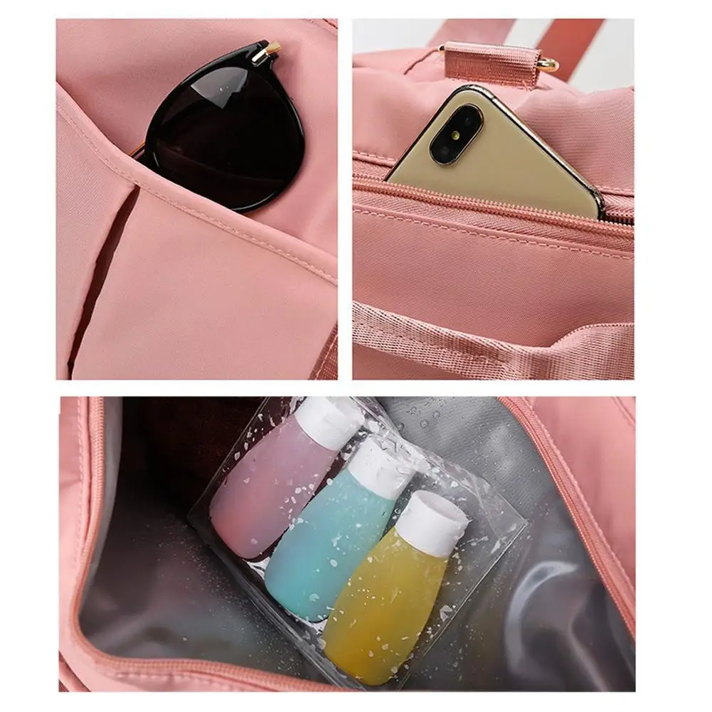 Saco de ginásio à prova dwaterproof água ao ar livre preto rosa sacos de desporto para sapatos novas bolsas de ombro das mulheres grandes sacos de viagem saco de fitness