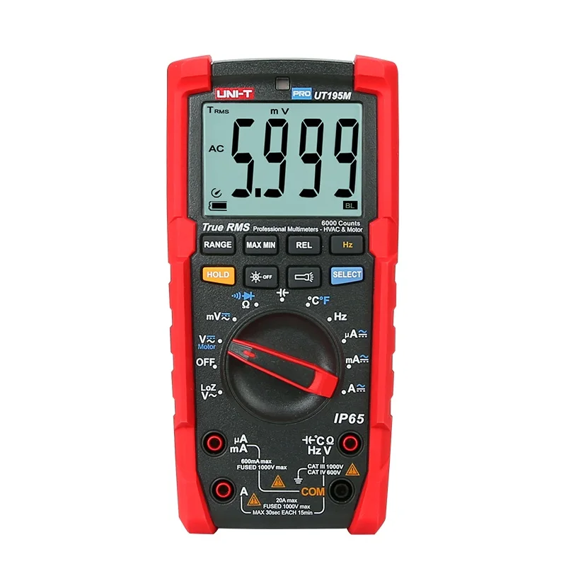 UNI-T UT195M Multimetro industriale impermeabile Torcia IP65 UT195E Misurazione della tensione LoZ Multimetro digitale a vero RMS