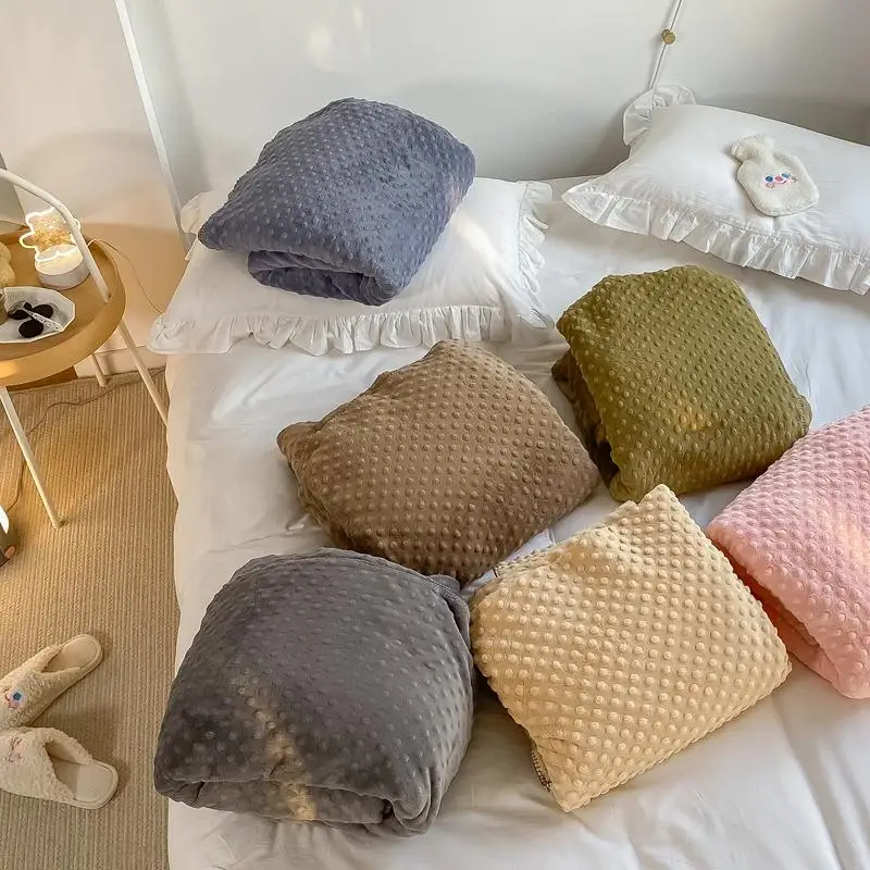 

Solid Color Series Blanket Type A beanie Shape Soft Comfort Throw Blanket Modern High Quality Sleep Blanket For Child And Adult